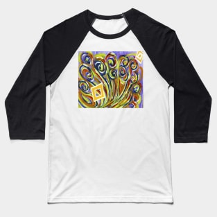 Le Peacock and Diamonds Baseball T-Shirt